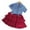 Red, variant on YTDSCS Kids Toddler Girls Dress Set Short Sleeve Slip Dress   Denim Short Sleeve Jacket Teen Casual Soft Breathable Comfortable Versatile Summer Outfits for Size 4-12Years