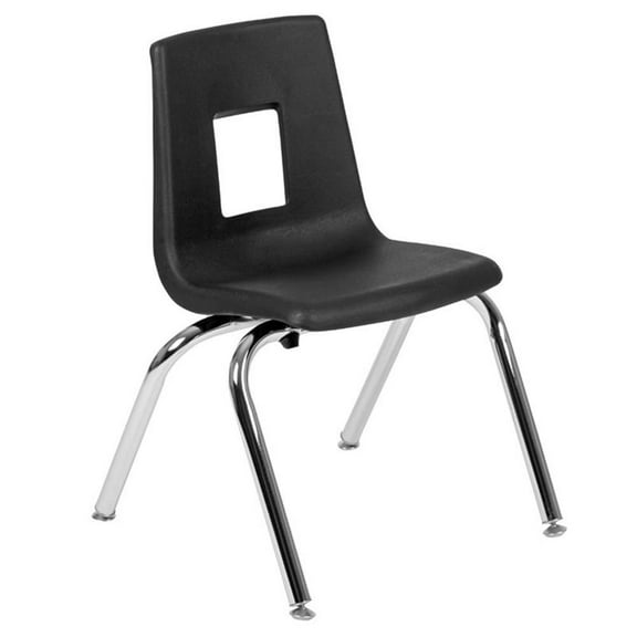 Pemberly Row Contemporary 14In. Student Stack Chair In Black