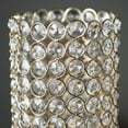 thumbnail image 2 of BalsaCircle 16" Faux Crystal Beaded Cylinder Shaped Candle Holder Wedding Party Centerpiece Gold, 2 of 4