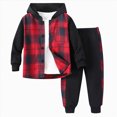 thumbnail image 4 of Tkrady Baby Boy Winter Clothes 3T 4T 5T 6T 7T 2 Piece Plaid Hoodie and Pants Outfit Kids Boys Fall Winter Sweatsuit Set Baby's Clothing Set, 4 of 4