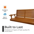 thumbnail image 5 of Innovaze 4.5 Ft Outdoor Wooden Porch Swing with Cupholders, Heavy Duty 880 LBS for 2 Seaters, All-Weather resistant (Teak Tone, Extra-Large), 5 of 5