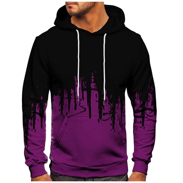 Men's Loose Printed Hooded Sweatshirt Men's Casual Fashion Sports Sweatshirt