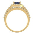 thumbnail image 4 of Clara Pucci 14K Yellow Gold Emerald Cut 1.5Ct Simulated Blue Sapphire Engagement Ring + Matching Band - Luxury Box Included, 4 of 7