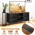thumbnail image 5 of Sonharlar TV Stand for Bedroom, Television Stand for TV up to 46 Inch Entertainment Center Dresser with 4 Drawers Open Storage Shelves for Living Room, Entryway (Black and Rustic Brown), 5 of 6