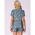 thumbnail image 4 of DARING DIVA Pajama Short Sleeve Top Shorts Loungewear Sleepwear Set XS Deep Gray Star, 4 of 7