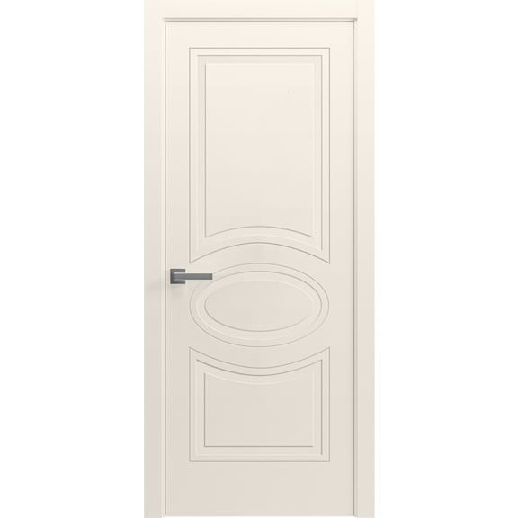Interior Solid French Door 18" x 80" inches / Mela 7001 Painted Creamy / Single Regular Panel Frame Handle / Bathroom Bedroom Modern Doors