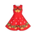 thumbnail image 1 of Robe Fille Rouge Flocon de Neige Cloche de Noël Fête Vacances 14 Ans, 1 of 6