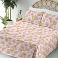 thumbnail image 3 of Ambesonne Tropical Fitted & Flat Sheet with Shams 4 Pcs Set, Abstract Monsteras Exotic, Full, Pale Salmon and Green, 3 of 5