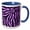 Blue/White, variant on 3drose, Purple and Black Zebra Print, 15oz Mug