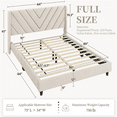 thumbnail image 3 of Renwick Upholstered Platform Full Bed with Slat Support for Adult, Beige, 3 of 8