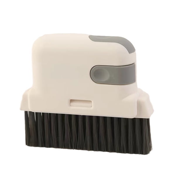 Cepillo Para Ranuras Cepillo de limpieza para ranuras 3 en 1 con cerdas duras y raspador oculto,herramienta para limpiar rieles y marcos de ventanas (gris,1 pieza) Rkxzt