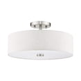 thumbnail image 3 of Livex Lighting 52135-91 Meridian 3 Light Brushed Nickel Ceiling Mount, 3 of 5