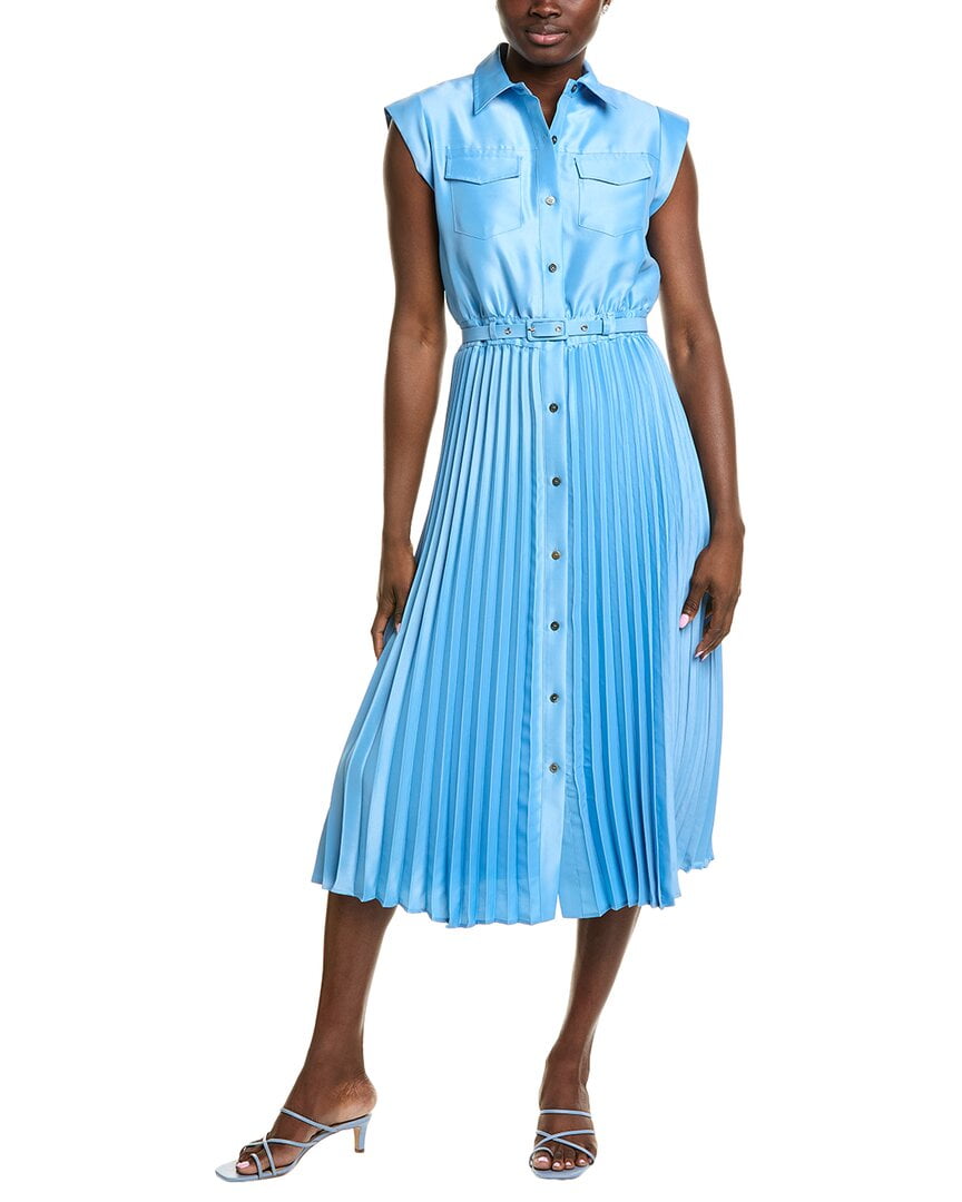 Elie Tahari womens Off-The-Shoulder Silk Midi Dress, XS, Blue - Walmart.com