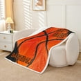 thumbnail image 2 of Erosebridal 3D Basketball Print Sherpa Blanket, Geometric Fuzzy Blanket Throw, Sports Room Decor, 60x80, 2 of 7