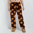 thumbnail image 2 of Trgacdwlo Halloween Fleece Pj Pants Women Ghost Pumpkin Print Womens Fuzzy Pajama Pants Fall Winter Warm Womens Sleep Pants, 2 of 7