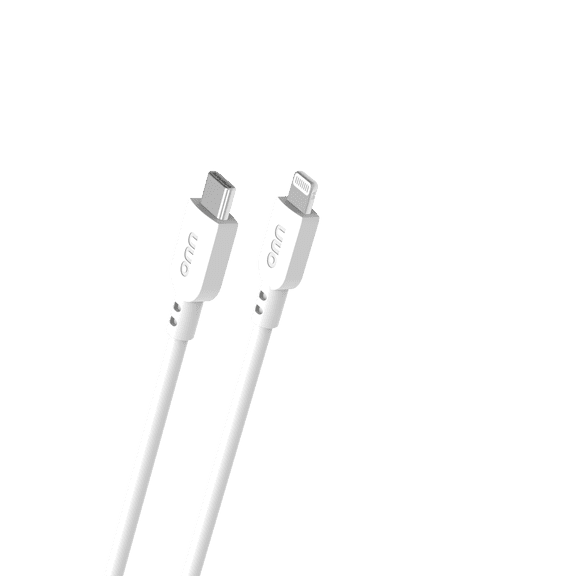 Onn 6ft Lightning to USB-C Braided Charging Cable - White
