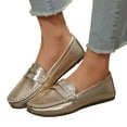 thumbnail image 3 of Xiaoxatg Comfortable Women's Casual Shoes for Everyday Wear Versatile Flat Toe Design Durable Leather Upper for Various Outfits Ideal for All Seasons 7.5 Gold, 3 of 9