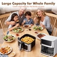 thumbnail image 5 of Plum Chef 6.34QT Air Fryer, 8-in-1 Air Fryers Oven with Visible Window, 400℉ Fast Heating, Nonstick Dishwasher-Safe Basket, Timer & Auto-Off, Stainless Steel, 5 of 8