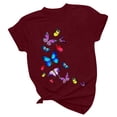 thumbnail image 4 of Camiseta de mujer, camisetas divertidas y bonitas de manga corta para otoño, camiseta con estampado de mariposa, regalo, blusa, regalo para mujer Pompotops hfajkhk125437, 4 of 7