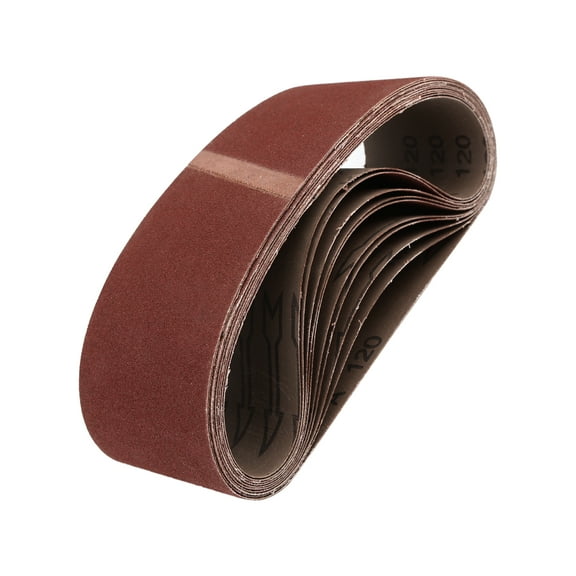 Unique Bargains 10 Piece 3"x21" Aluminium Oxide Sanding Belts 120 Grit for Wood Grinding