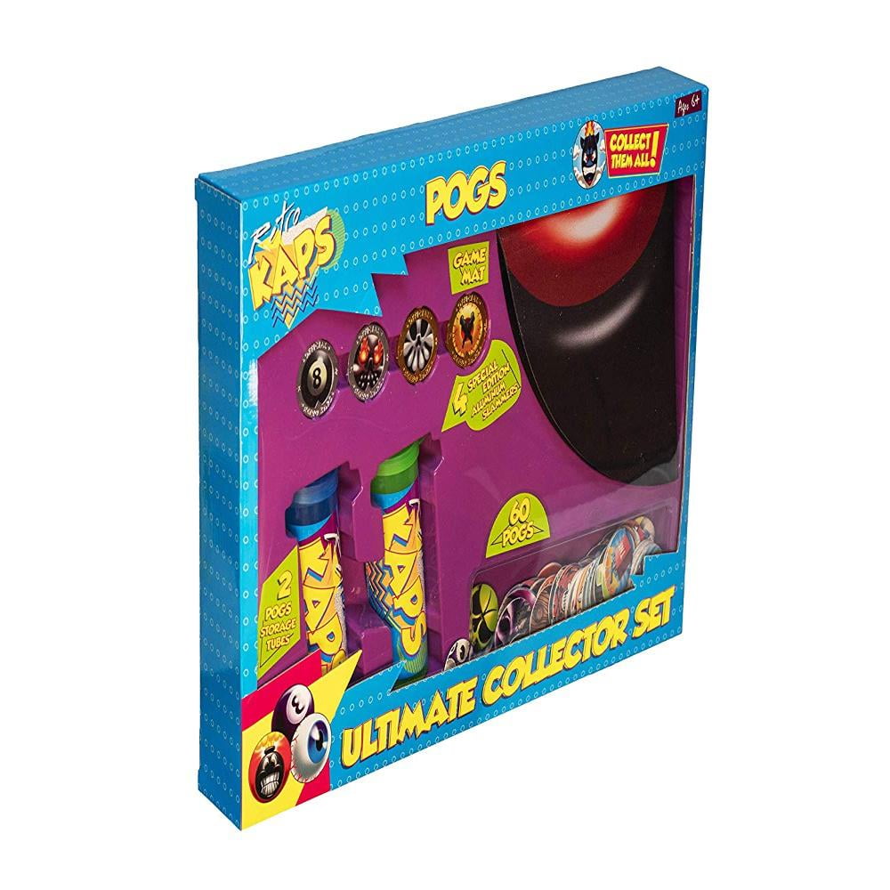 Pogs Retro Kaps Ultimate 2 Tubes & 1 Deluxe Mat Collector Set Game Kids & Adults 