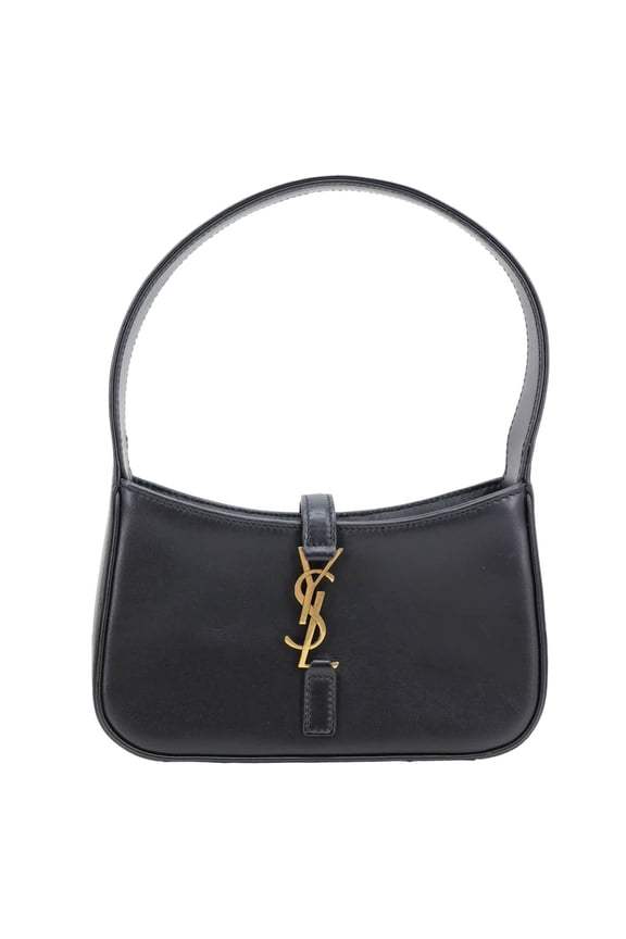 Pre-Owned Yves Saint Laurent Le 5  7 Smooth Leather Shoulder Bag Black