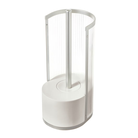 iDesign Fluted Plastic Toilet Brush and Holder for Bathroom - Ideal for Primary and Guest Bathrooms