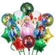 thumbnail image 2 of Juego de 14 globos de aluminio con pentagrama rojo y verde de Super Mario para decoración de fiestas de cumpleaños de niño o niña 2024, 2 of 4