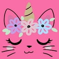 thumbnail image 2 of Girl's Lost Gods Kitty Unicorn with Flower Crown  Graphic T-Shirt, 2 of 3