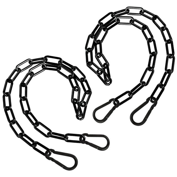 2 Pcs 39-Inch Stainless Steel Yoga Hammock Hanging Chains, 100CM 3mm Black Metal Chains with 5*2.5cm Hooks, Heavy Duty Swing and Hammock Chair Hardware Kit for Indoor/Outdoor Use
