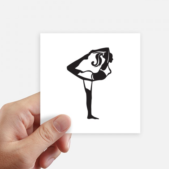 Stretching Yoga Girl Keep Outline Sticker Square Waterproof Stickers Wallpaper Car Decal