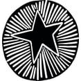 thumbnail image 1 of Printtoo Star Pattern Craft Textile Wooden Rubber Stamp Diary Card Round Block-4 Inch, 1 of 1