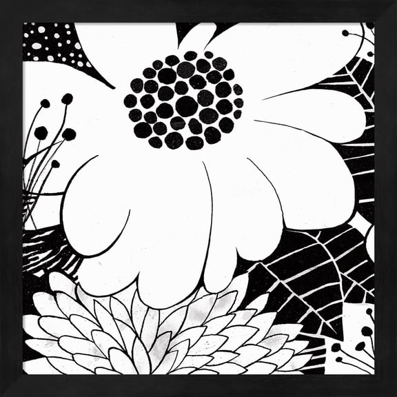 Feeling Groovy I Black and White by Michael Mullan, Framed Wall Art, 13.25W x 13.25H