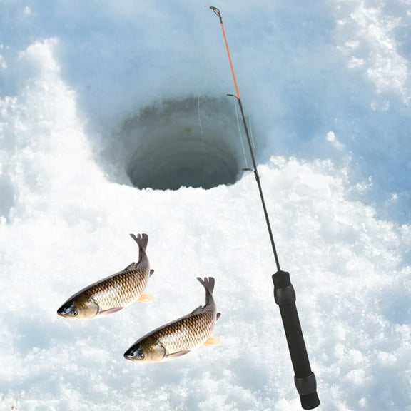 Telescopic Fishing Rod, 20” Ice Fishing Rod Outdoor Portable Winter Fishing Rod Fiberglass Retractable Mini Fishing Pole Tackle