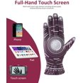 thumbnail image 4 of Warm Fleece Lining Touchscreen Texting Driving Winter Womens Leather Gloves, Dark Purpel, Small, 4 of 7