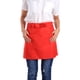 thumbnail image 1 of ZPSHYD Delantales de poliéster de Media Longitud de Color sólido de 7 Uds, Estilo de Lazo Unisex, Delantal de Cintura para Comedor de Cocina con Bolsillos para camareras(Rojo), 1 of 5