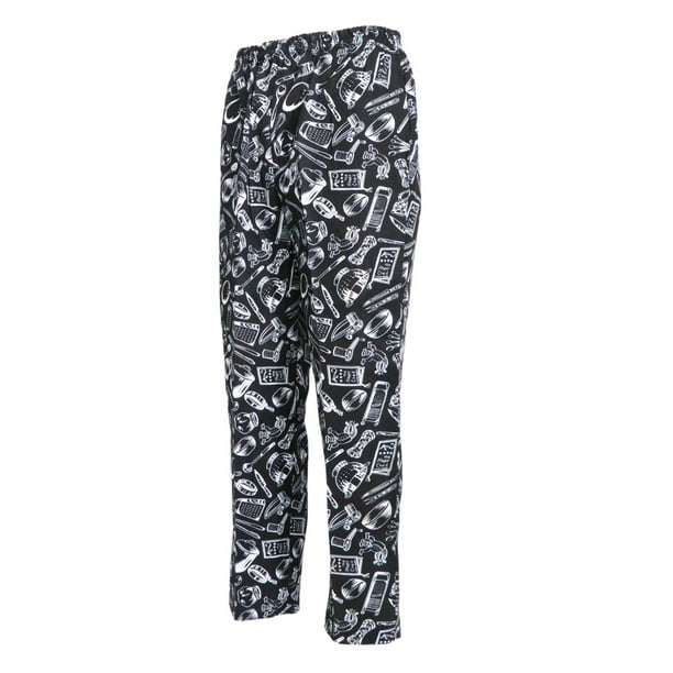 pantalones de chef restaurante pantalones de trabajo elásticos cómodos tipo cubiertos cubiertos Sunnimix Pantalones de chef unisex