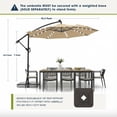 thumbnail image 2 of wikiwiki 10ft Solar LED Offset Patio Umbrella, Outdoor Cantilever Patio Umbrellas with Solar Lights for Backyard, Poolside and Garden, Easy Tilt Adjustment, 32 LED Lights & Polyester Shade, Tan, 2 of 8