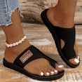 thumbnail image 6 of Yuanlong Womens Sandals Shoes Toe Loop Flat Thong Sandals Solid Color Dressy Daily Outdoor Beach Slide Sandals, 6 of 7