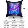 thumbnail image 6 of Gaming Pillow Covers 18x18 Inch Set of 2 Soft Cotton Gamer Controller Pillowcase Farmhouse Home Purple Game Decor Throw Pillows Cover Gifts for Teen Boys for Car Cabin Bed Couch Sofa Living Room, 6 of 6