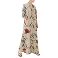 thumbnail image 2 of Fulijie Ladies Loose Long Sleeve Plaid Printed Long Shirt Style Dress With Pockets Beige, 2 of 8