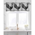 thumbnail image 2 of Grey Retro Vintage Kitchen Valances for Windows Farmhouse Linen Window Valance Curtain for Living Room Window Treatment Farmhouse Country Animal Modern Valance Rod Pocket Topper Drape, 42 x 12 Inch, 2 of 6