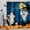 Blue, variant on MIZHONA Halloween Cat Shower Curtain Fall Autumn Pumpkins Fabric Bathroom Curtains Decor 72x72 in