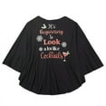 thumbnail image 2 of Women's Christmas Poncho - Funny Holiday Sweater Shirt - Black Cocktails, 2 of 3