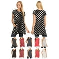 thumbnail image 6 of Women's Casual Polka Dot Short Sleeve Round Neck Tunic Tops with Side Pockets, 6 of 6
