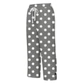 thumbnail image 4 of Hilenly Cotton Capri Pants for Women Loose Fit Casual Straight Leg Drawstring Elastic Waist Cropped Pant Summer Polka Dot Pants, 4 of 6