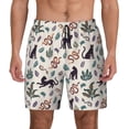 thumbnail image 2 of Picia Black Cat And Snake pattern Mens Swim Trunks with Compression Liner Stretch Beach Shorts Quick Dry with Zipper Pockets No-Chafing Board Shorts-Medium, 2 of 9