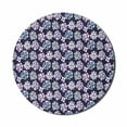 thumbnail image 1 of Floral Mouse Pad for Computers, Continuous Rose Flowers and Succulent Motifs in Dark Tones Illustration, Round Non-Slip Thick Rubber Modern Mousepad, 8" Round, Dark Purple Multicolor, by Ambesonne, 1 of 2