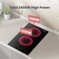 thumbnail image 3 of GASLAND 12 in. 2 Burners Radiant Electric Ceramic Cooktop,240 V 2400 W, Child Safety Lock, Timer, 3 of 8