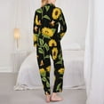 thumbnail image 5 of Kll Bees And Sunflowers Print Women'S Long Sleeve Pajamas With Pants Sleepwear Loungewear 2 Set-Large, 5 of 9